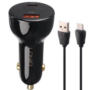 شارژر فندکی 100 وات الدینیو مدل C101 به همراه کابل usb-c
