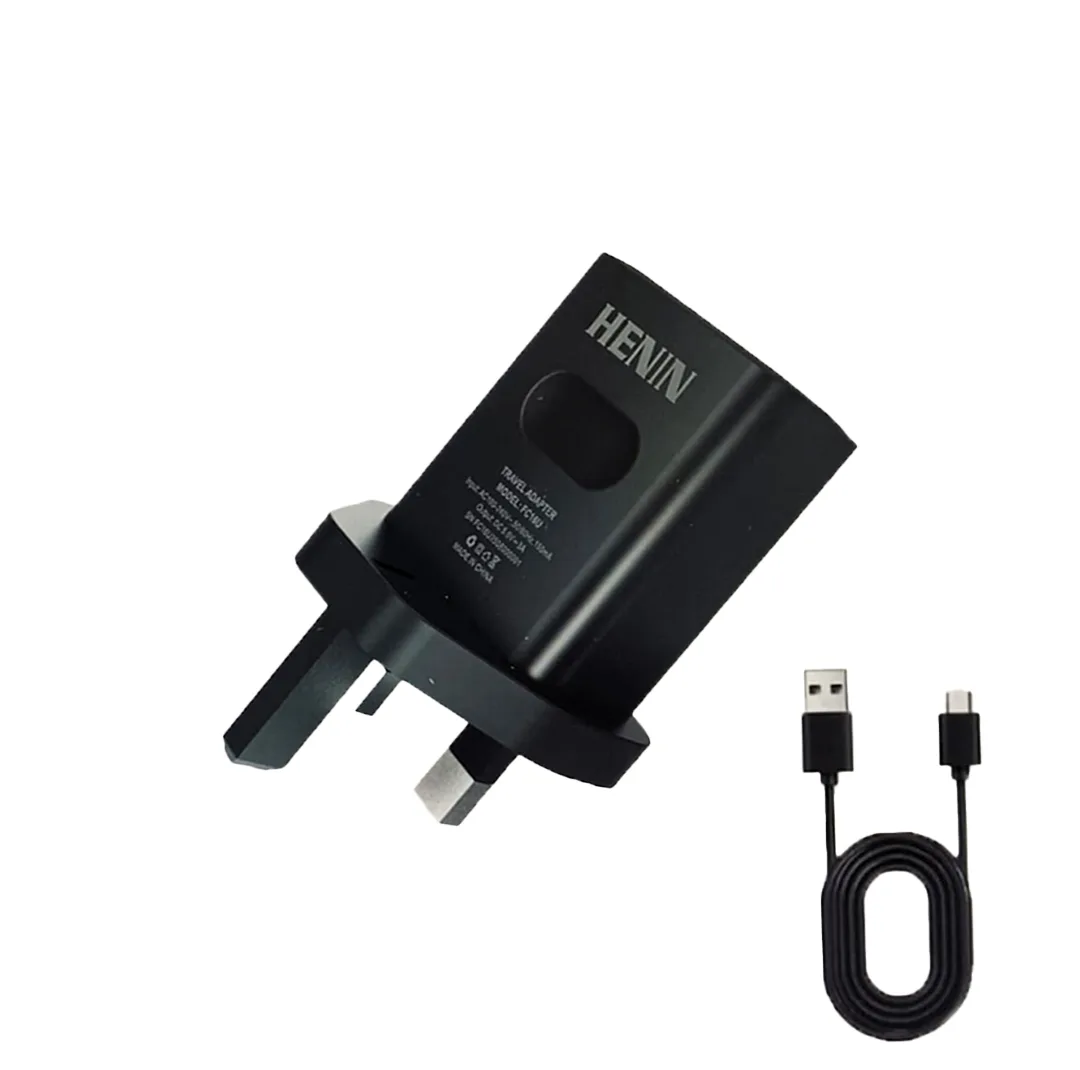 شارژر باتری موبایل 12.5 وات هنین مدل FC 16u به همراه کابل تبدیل USB-A به USB-C به طول 1 متر