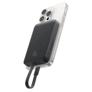 پاوربانک بیسوس مدل Magnetic & Cable 30W با ظرفیت 10000 میلی آمپر ساعت