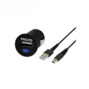شارژر فندکی فیلیپس مدل DLP-2520U به همراه کابل تبدیل microUSB