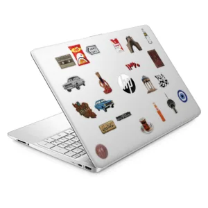 استیکر لپ تاپ و موبایل طرح نوستالژی کد N51003 مجموعه 22 عددی