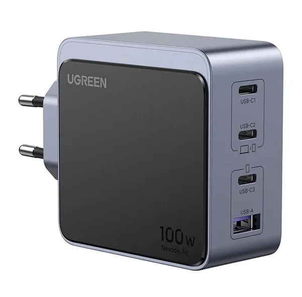 شارژر دیواری 100 وات با سه پورت USB-C و یک پورت USB-A یوگرین مدل X565 کد 35043