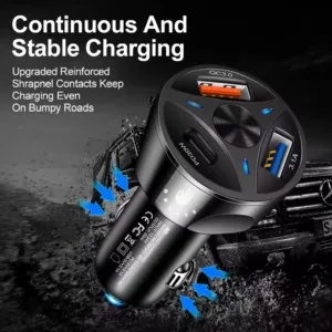 شارژر فندکی 38 وات اکی یس مدل PD1QC3USB200