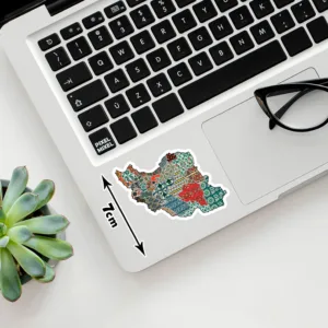 استیکر لپ تاپ پیکسل میکسل مدل نقشه ایران سنتی