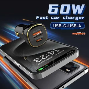 شارژر فندکی 60 وات الدینیو مدل C103