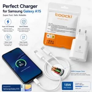 شارژر دیواری 25 وات توکی مدل A34 به همراه کابل USB-C
