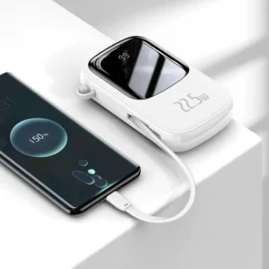 پاوربانک 22.5 وات باسئوس مدل Qpow Digital Display ظرفیت 20000 میلی آمپر ساعت