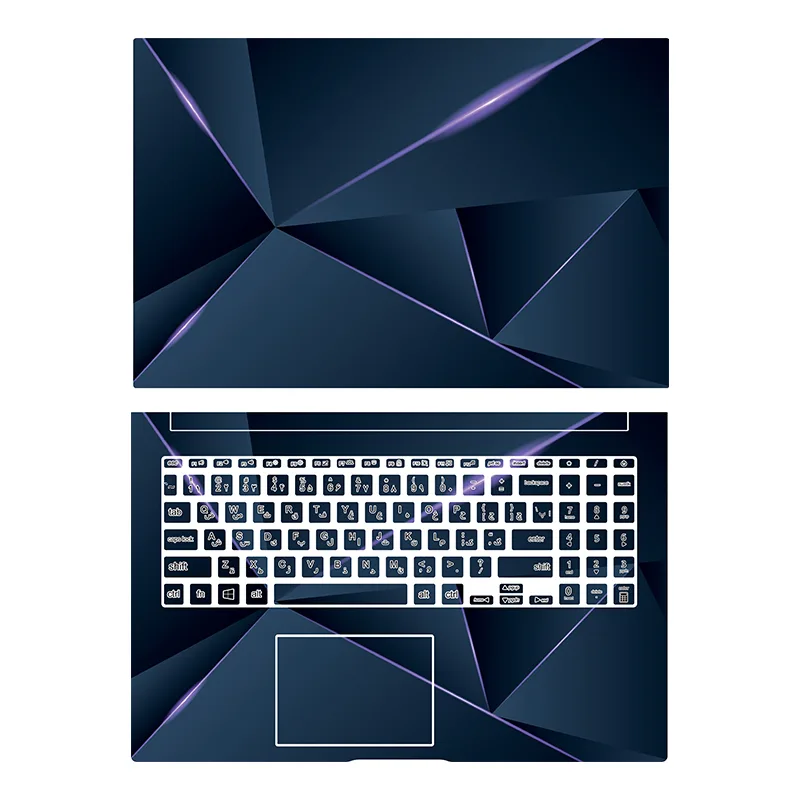 استیکر لپ تاپ توییجین و موییجین مدل هندسی 41 مناسب برای لپ تاپ ایسوس Vivobook 15 X513, K513 به همراه برچسب حروف فارسی کیبورد