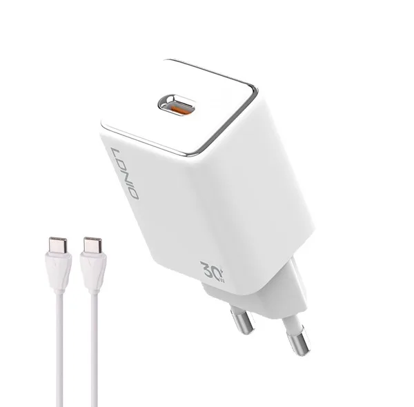 شارژر دیواری 30 وات الدینیو مدل A1508C به همراه کابل usb-c