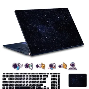 استیکر لپ تاپ توییجین و موییجین طرح Space  کد 182 مناسب برای لپ تاپ 15.6 اینچ به همراه برچسب حروف فارسی کیبورد