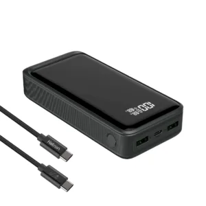 پاوربانک هترون مدل HPB2055G-100W ظرفیت 20000 میلی آمپر ساعت به همراه کابل تبدیل USB به USB-C