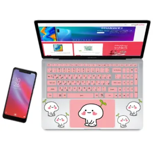 استیکر لپ تاپ راتیانا مدل gogoli مناسب برای لپ تاپ 15 تا 17 اینچ به همراه برچسب حروف فارسی کیبورد