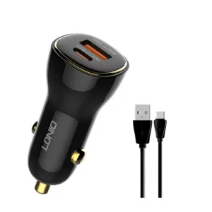 شارژر فندکی 60 وات الدینیو مدل C103 به همراه کابل USB-C