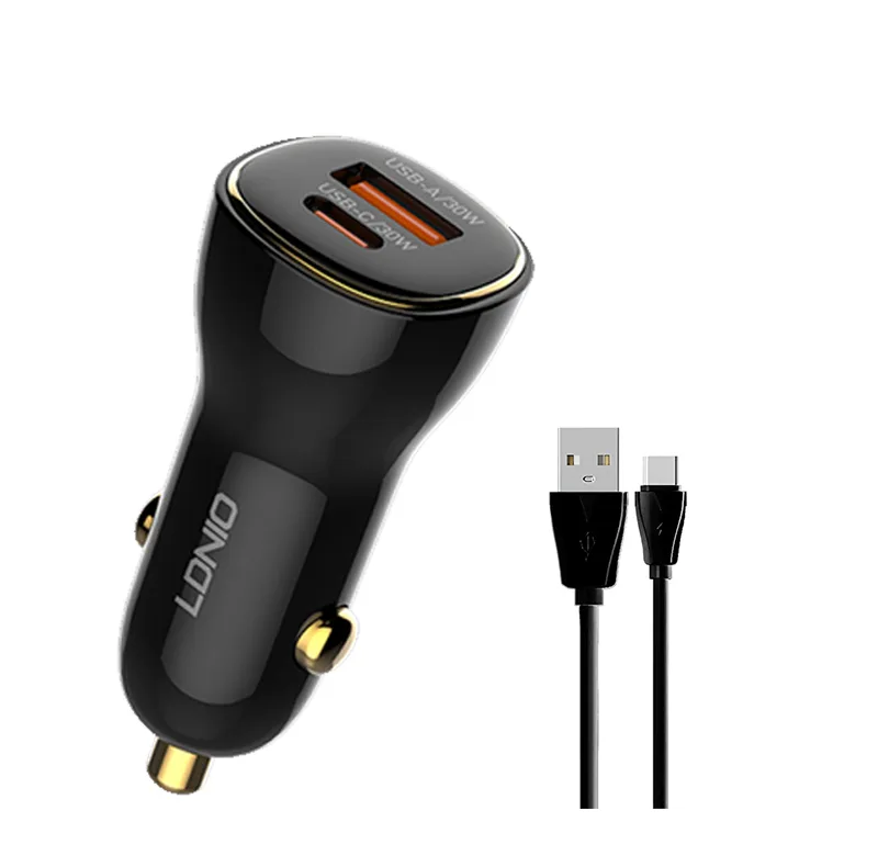 شارژر فندکی 60 وات الدینیو مدل C103 به همراه کابل USB-C
