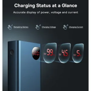 پاوربانک 65 وات بیسوس مدل PPADM65-S ظرفیت 20000 میلی آمپر ساعت به همراه کابل USB-C به USB-A