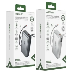پاوربانک 45 وات ایس فست مدل M34 ظرفیت 20000 میلی‌آمپرساعت به همراه کابل USB-C