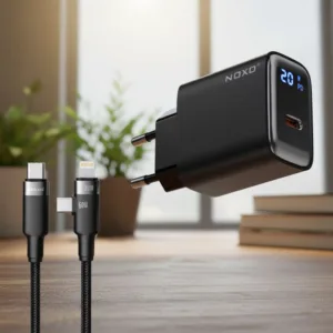 شارژر دیواری 20 وات نوکسو مدل CHN-5 به همراه کابل USB-C / لایتنینگ