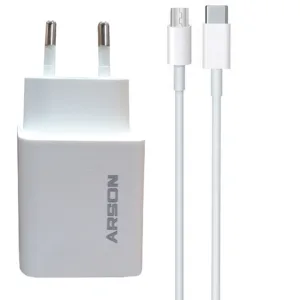 شارژر دیواری آرسون مدل AN-W20W به همراه کابل تبدیل MicroUSB