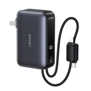 پاوربانک 22.5 وات یوسمز مدل CD260 ظرفیت 10000 میلی‌آمپرساعت به همراه 2 عدد کابل USB-C و لایتنینگ