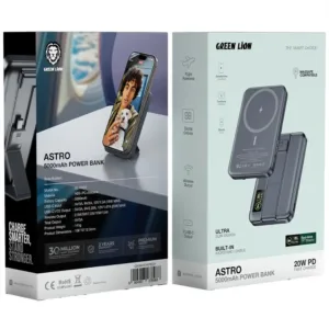 پاوربانک بی سیم ۲۰ وات گرین لاین مدل Astro 3 in 1 ظرفیت ۵۰۰۰ میلی آمپر ساعت