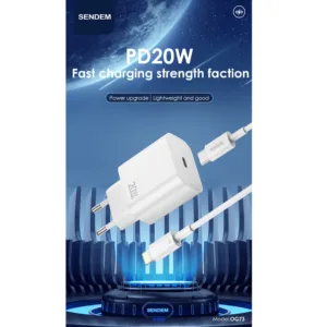 شارژر دیواری 20 وات سندم مدل IPHONE X به همراه کابل لایتنینگ
