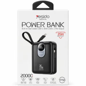 پاور بانک 35 وات یسیدو مدل YP94 ظرفیت 20000 میلی آمپر ساعت