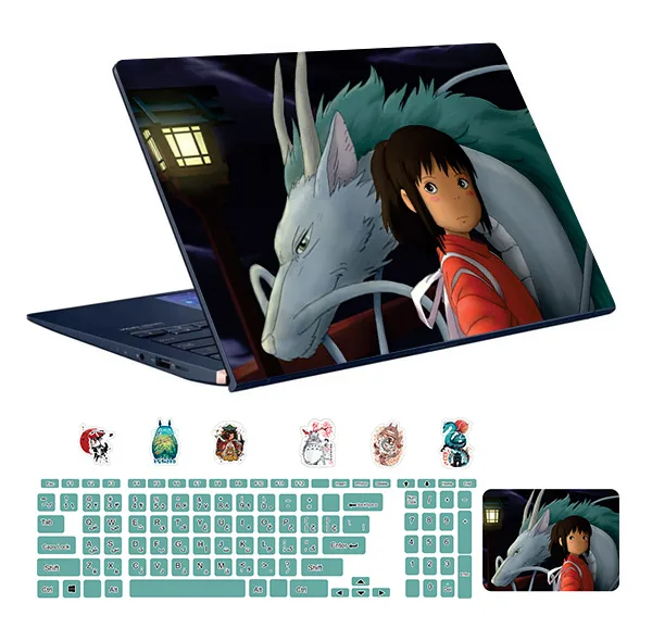 استیکر لپ تاپ توییجین و موییجین طرح Anime کد 02 مناسب برای لپ تاپ 15.6 اینچ به همراه برچسب حروف فارسی کیبورد