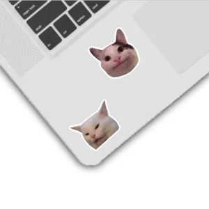 استیکر لپ تاپ و موبایل گوفی طرح گربه با مزه مدل Funny Cats 1 مجموعه 4 عددی