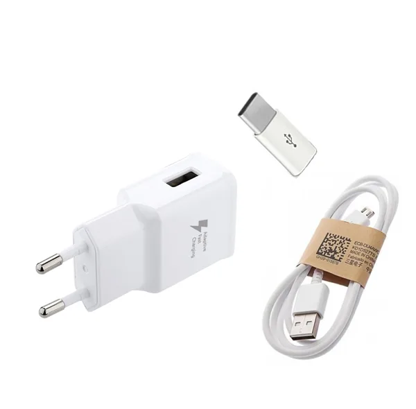 شارژر دیواری مدل ep-ta20ewe به همراه کابل microUSB و مبدل microUSB به USB-C