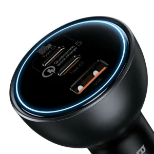 شارژر فندکی 160 وات باسئوس مدل TZCCZM-0G به همراه کابل USB-C