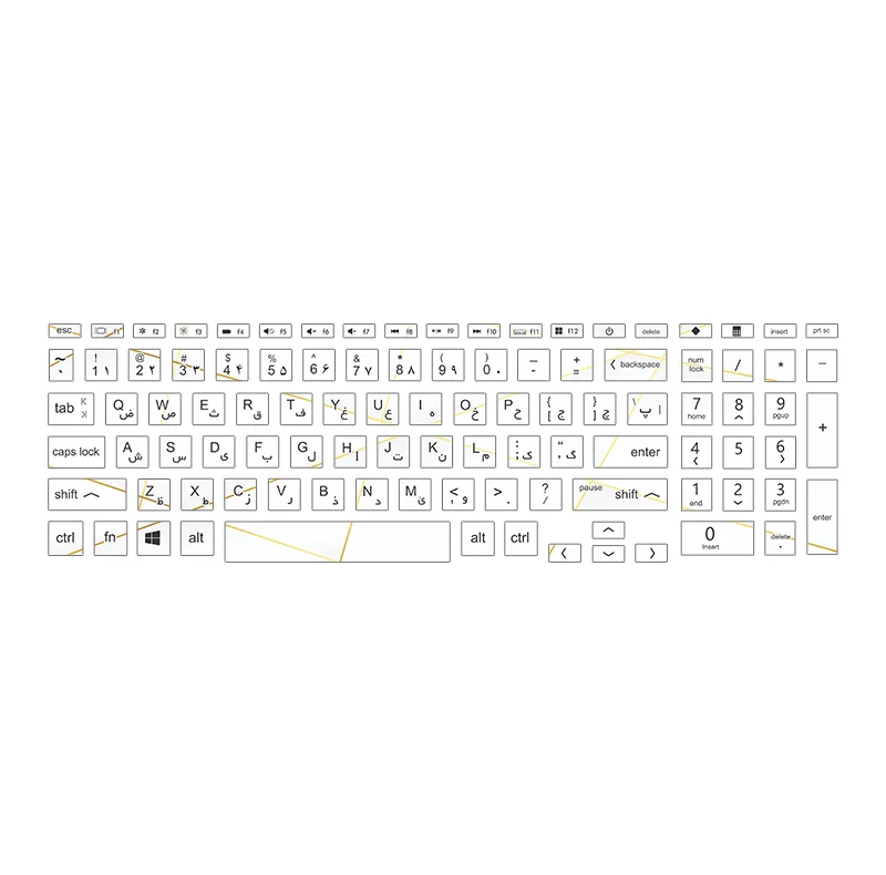 برچسب حروف فارسی کیبورد توییجین و موییجین مدل polygan 01 مناسب برای لپ تاپ اچ پی Victus 15