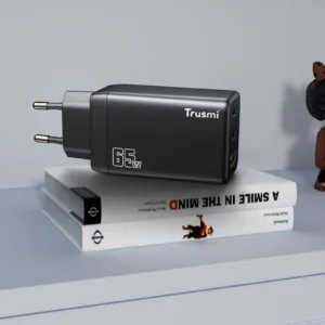 شارژر دیواری 65 وات 3 پورت تراسمی مدل CH05-047 Super Fast Charge PD 65W GaN به همراه کابل USB-C"