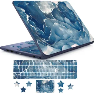 استیکر لپ تاپ راتیانا مدل marble 22 مناسب برای لپ تاپ 15 تا 17 اینچ به همراه برچسب حروف فارسی کیبورد