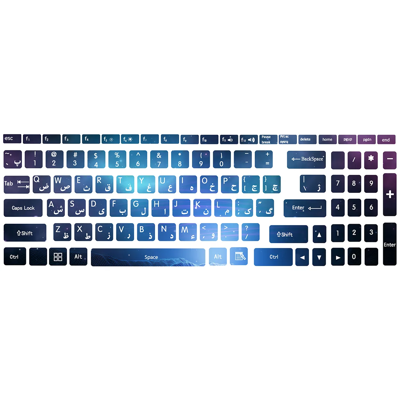 برچسب حروف فارسی کیبورد کد spa-ce 05