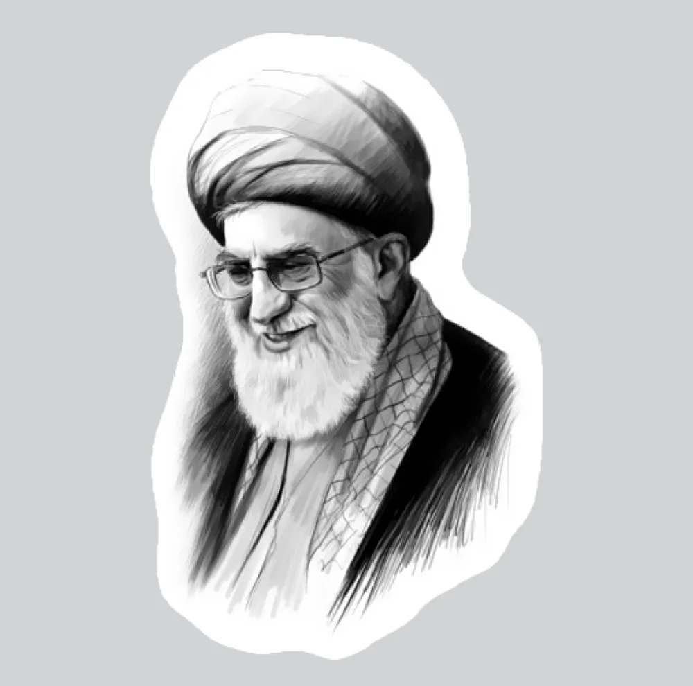 استیکر لپ تاپ پیکسل میکسل مدل آیت الله خامنه ای