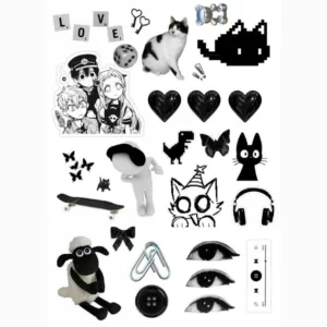 استیکر طرح black and white مجموعه 30 عددی