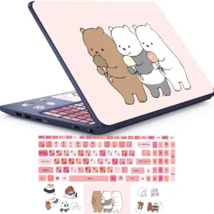 استیکر لپ تاپ راتیانا مدل panda khenge 08 مناسب برای لپ تاپ 15 تا 17 اینچ به همراه برچسب حروف فارسی کیبورد