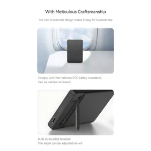 پاوربانک بیسیم 20 وات رسی مدل RPB-W37 ظرفیت 5000 میلیآمپرساعت به همراه کابل USB-C