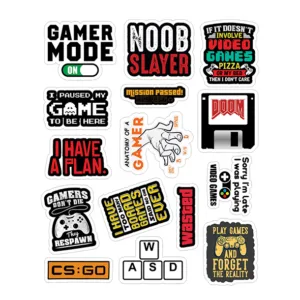 استیکر لپ تاپ توییجین و موییجین طرح gamer کد 02 مجموعه 15 عددی