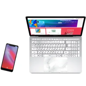 استیکر لپ تاپ مدلstone 01 مناسب برای لپ تاپ 17 اینچی به همراه برچسب حروف فارسی کیبورد