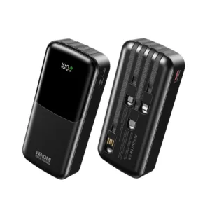 پاوربانک 22.5 وات ویکام مدل WP-66 ظرفیت 20000 میلیآمپرساعت به همراه کابل USB-C، لایتنینگ و Micro-USB