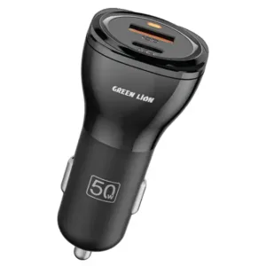 شارژر فندکی 30 وات 2 پورت گرین لاین مدل GNCC50WQPDBK