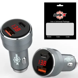 شارژر فندکی 75 وات دو پورت آیرون ایکس مدل RCC 360