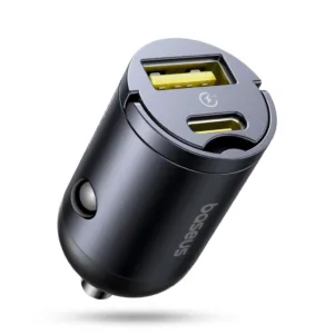 شارژر فندکی 30 وات دو پورت بیسوس مدل Tiny Star VCHXX-UC