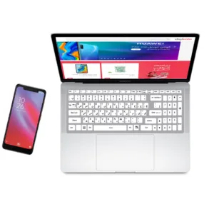 استیکر لپ تاپ راتیانا کد w1 مناسب برای لپ تاپ 15 تا 17 اینچ به همراه برچسب حروف فارسی کیبورد