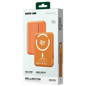 پاوربانک 35 وات گرین لاین مدل Wellington ظرفیت 100000 میلی‌آمپرساعت به همراه کابل USB-C