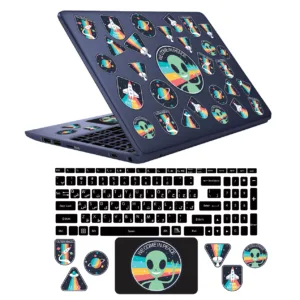 استیکر لپ تاپ کد space04-2 مجموعه 35 عددی به همراه بر چسب حروف فارسی کیبورد