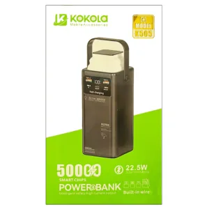 پاوربانک 22.5 وات کوکولا مدل K505 ظرفیت 50000 میلیآمپرساعت