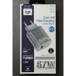 شارژر دیواری 45 وات پورت USB سولوفر مدل S24FE به همراه کابل تبدیل USB-C