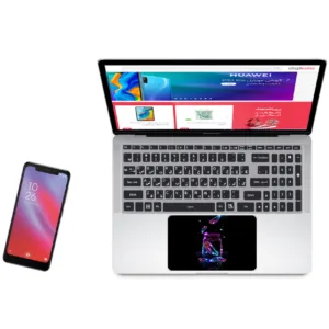 استیکر لپ تاپ مدل bl-ck 07 مناسب برای لپ تاپ 17 اینچ به همراه برچسب حروف فارسی کیبورد